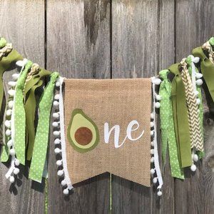 Avocado First Birthday Banner